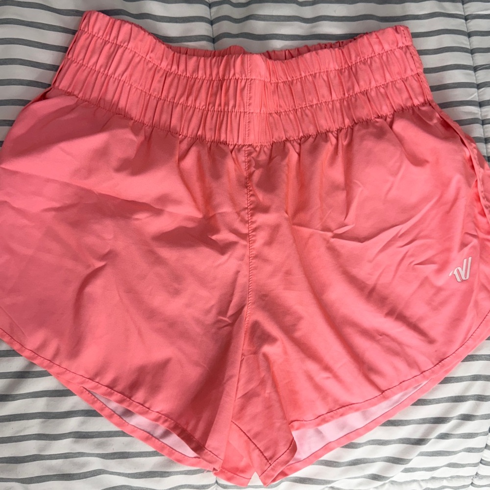 Varsity Coral Athletic Shorts for Women